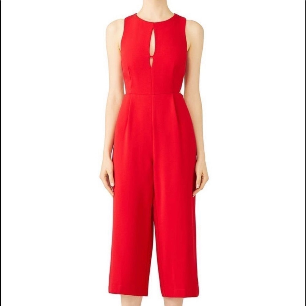 GREYLIN Size Medium Artemis Red Cropped Jumpsuit